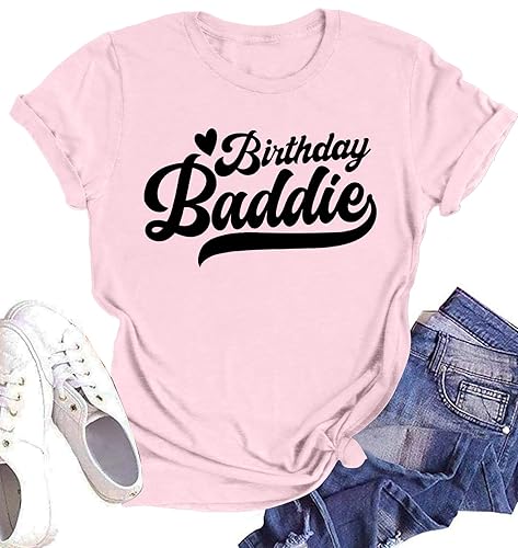 Birthday Shirts Women Cute Birthday Girl Graphic Shirts Birthday Squad
