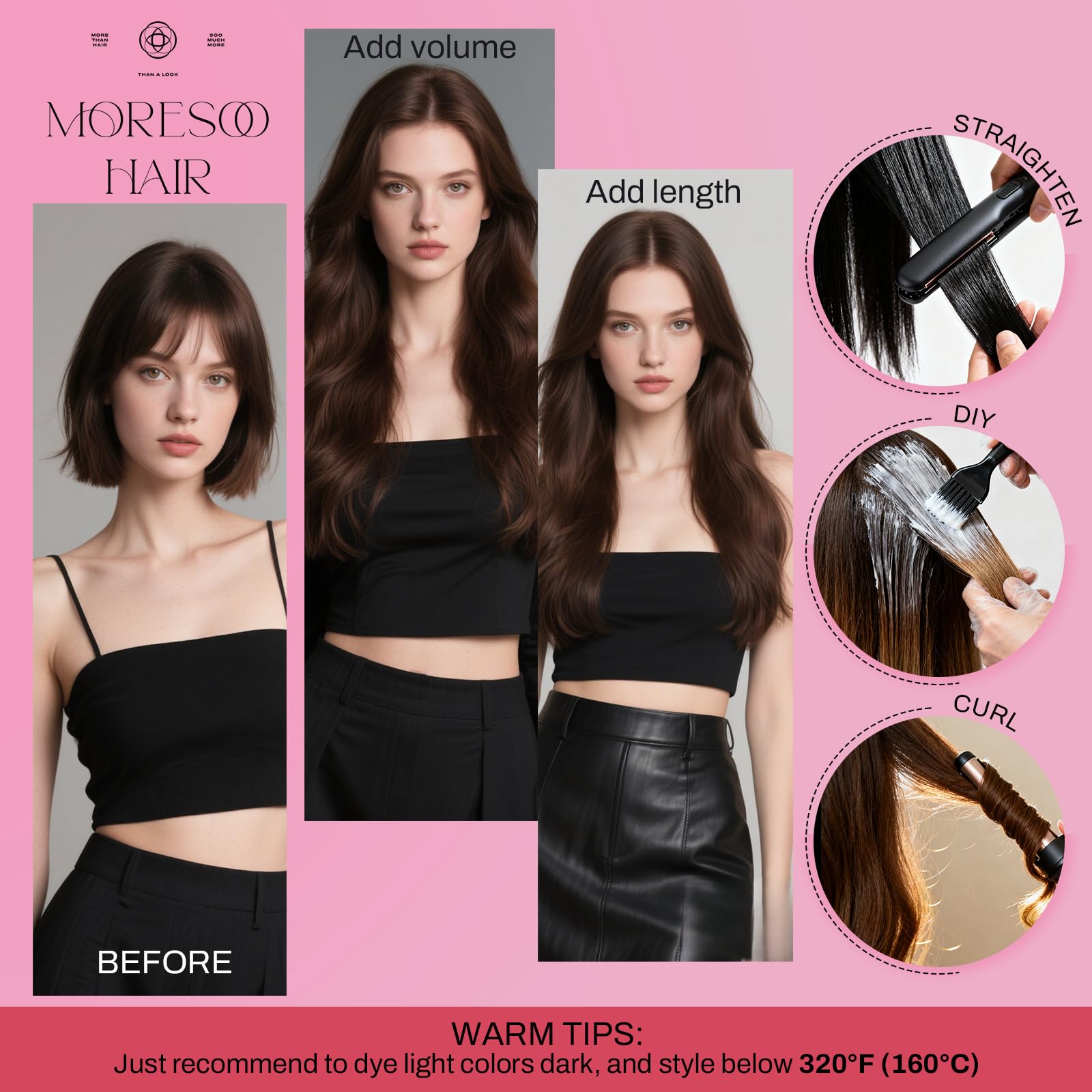 Moresoo Tape in Human Hair Extensions 20 Inch Highlight 50g/20pcs Tape in Hair Extensions Human Hair Ash Blonde with Platinum Blonde #P18/613 — view 6