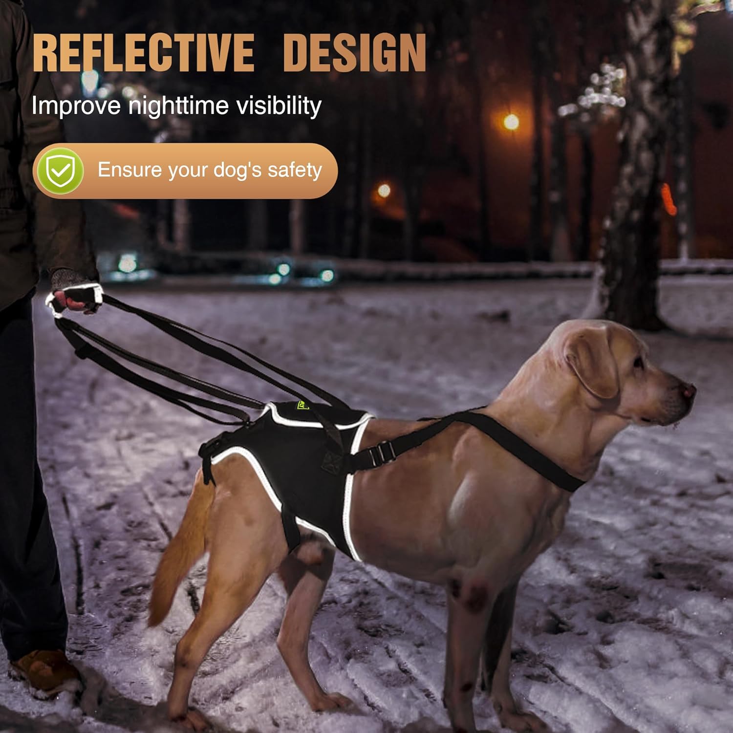 Dog Sling for Medium Dogs, Back Leg Support Harness for Mobility Assistance, Helps Support Dogs with Joint Issues, Walking Aid with Reflective Material, Size M