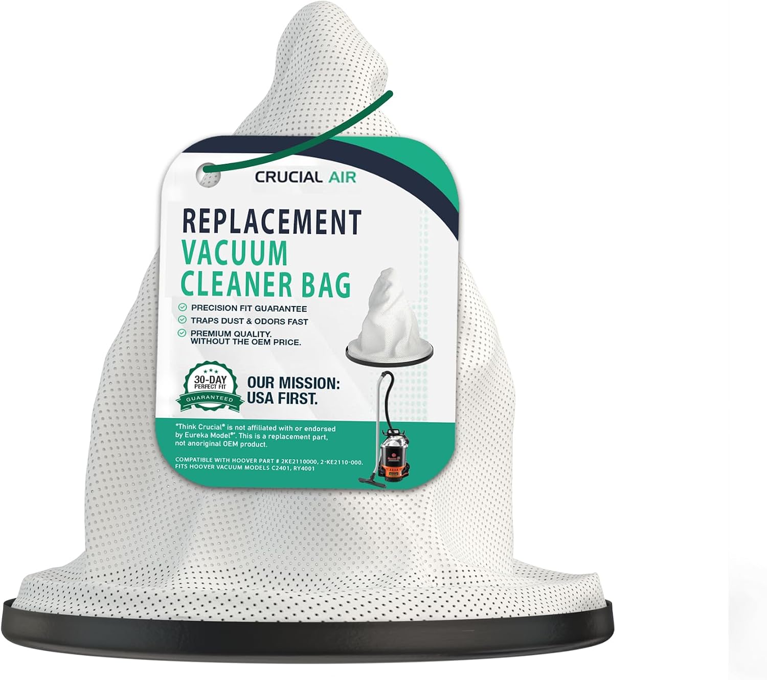 Replacement for Hoover Commercial Backpack Cloth Reusable Vacuum Cleaner Bag Fits Lightweight Backpack Vacuum C2401, Compatible with Part # 2KE2105000 2-KE2105-000 - by Think Crucial