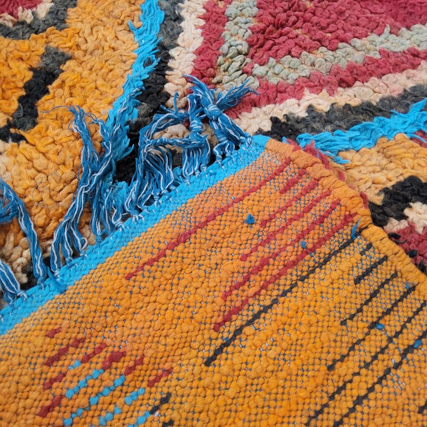 Générique Tifinagh Shop - Tapis Berbère Boujaad Authentique - Fait Main en Laine – 220 x 147 cm – Tapis Marocain Artisanal du Maroc