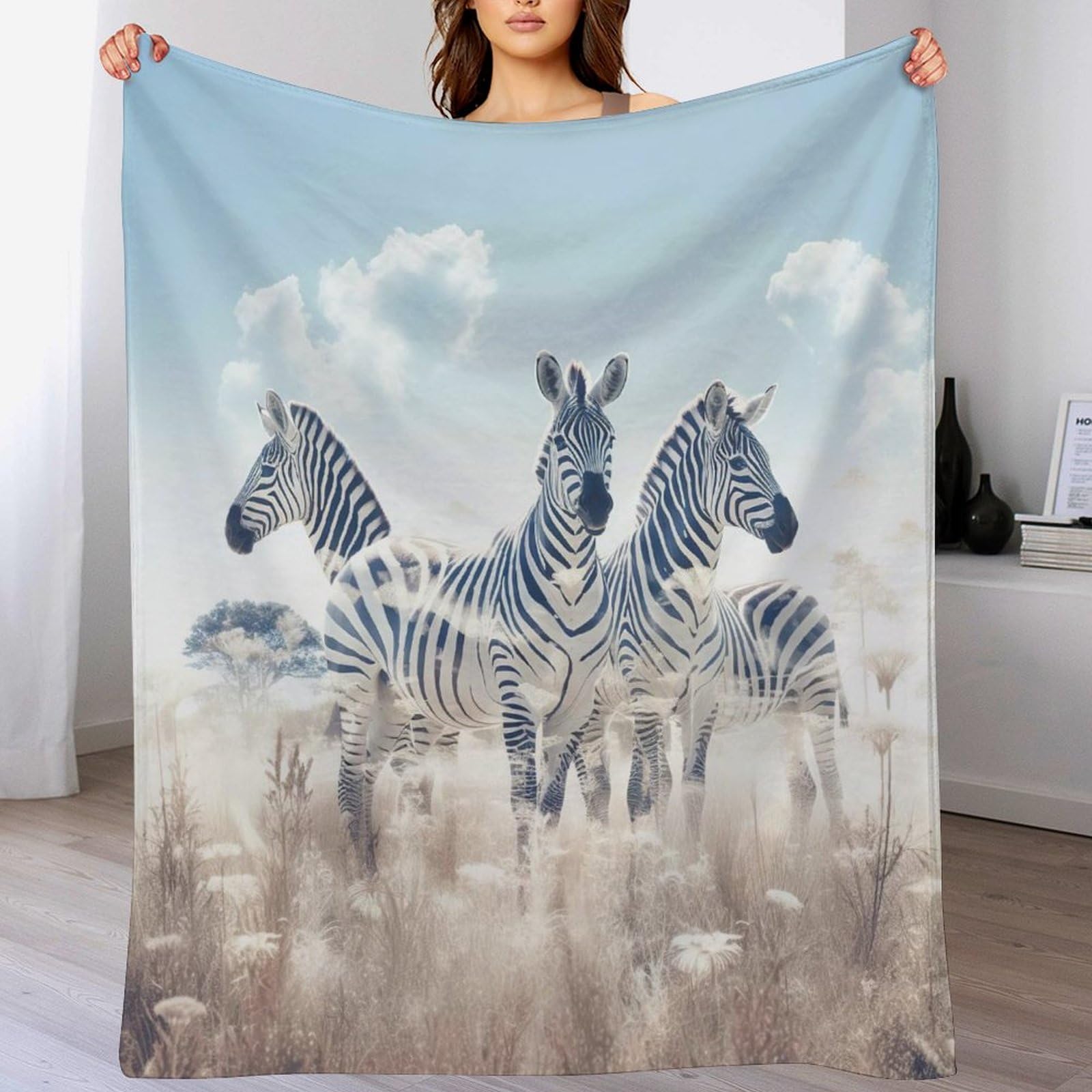 Couverture polaire zèbre pour ne plus avoir froid au lit ou sur le canapé