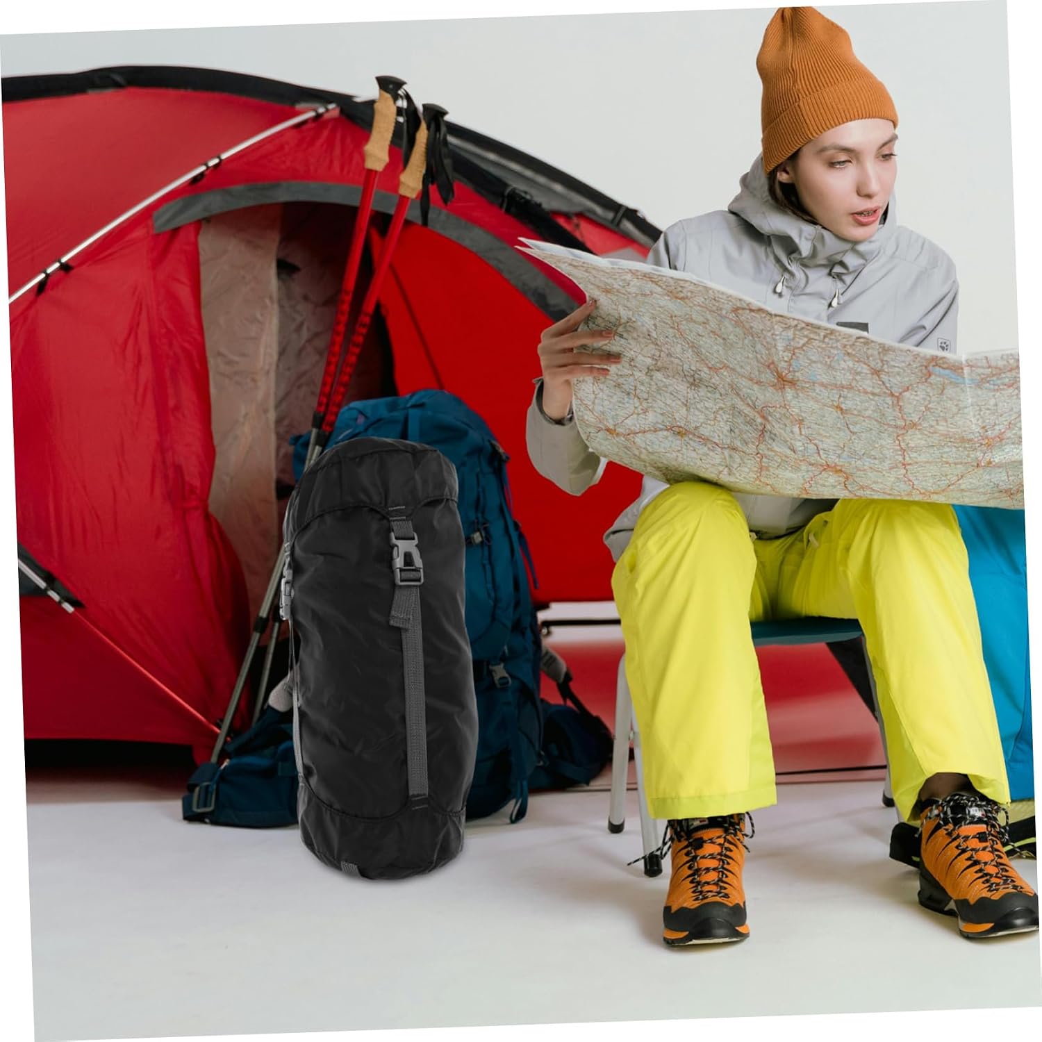 Mikinona Lightweight Compression Sack for Sleeping Bags Down Jackets and Duvets Outdoor Storage for Hiking Camping and Mountaineering Space Saving Design