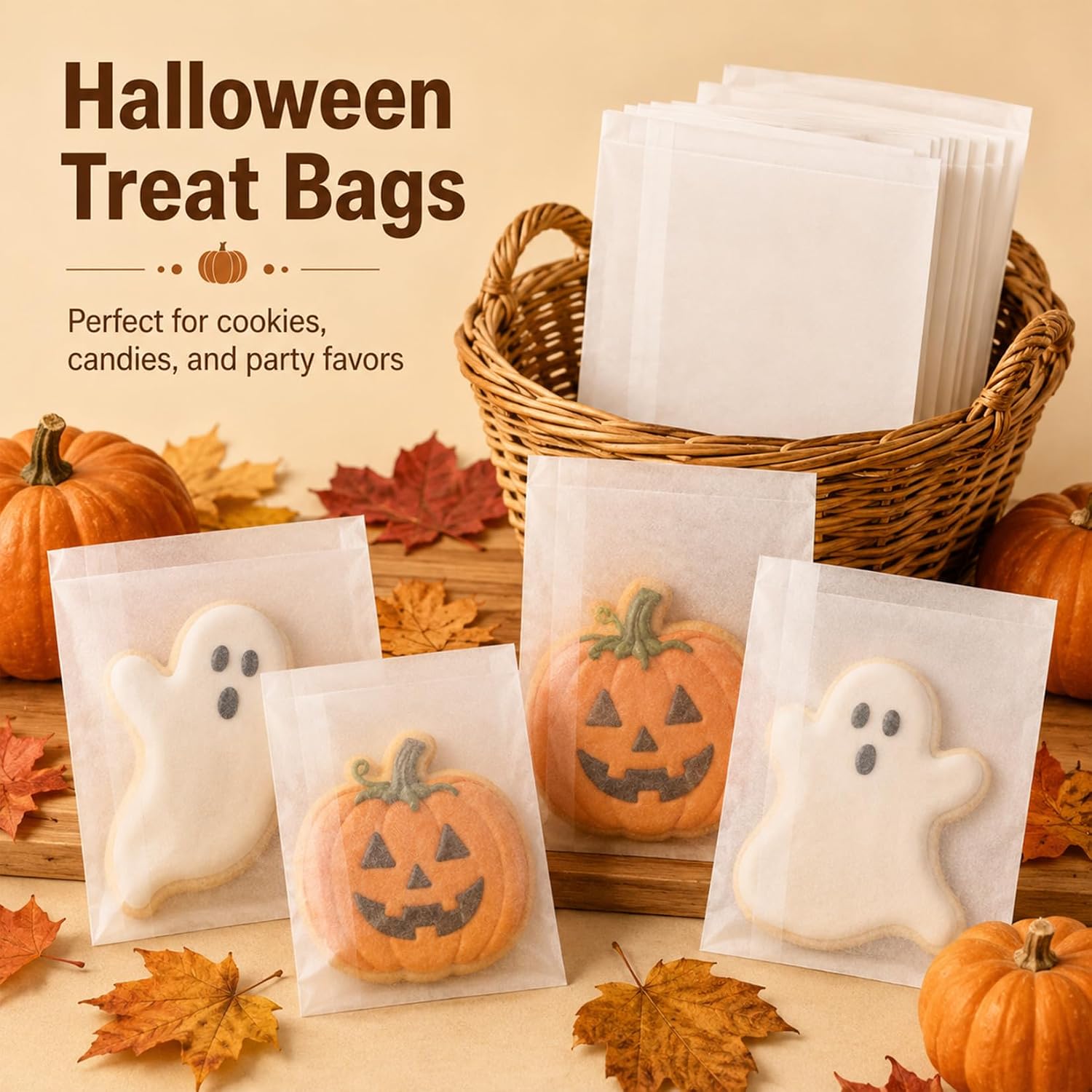 MAQIHAN 100 Wax Paper Sandwich Bags - 6"x8" White Paper Lunch Bags for Food
