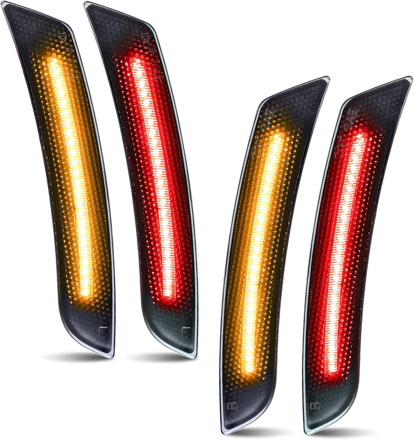 Partsam Smoked Lens LED Side Marker Lights Front Rear
