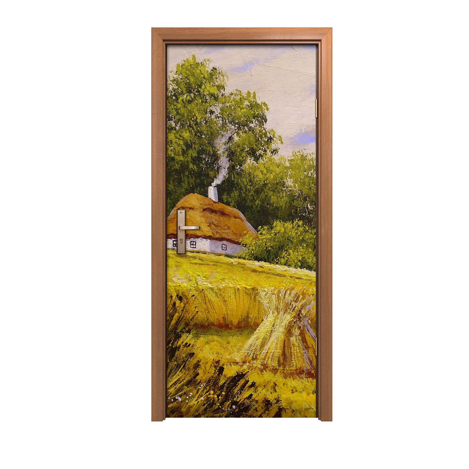 Autocollant de porte pour camoufler les imperfections et décorer en 90x200cm
