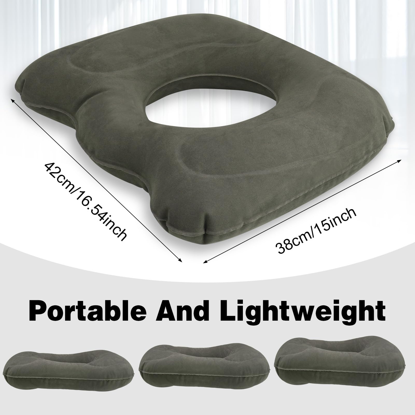 ViEinkaufen Inflatable Donut Pillow, Hemorrhoid Ring Cushion - Image 2