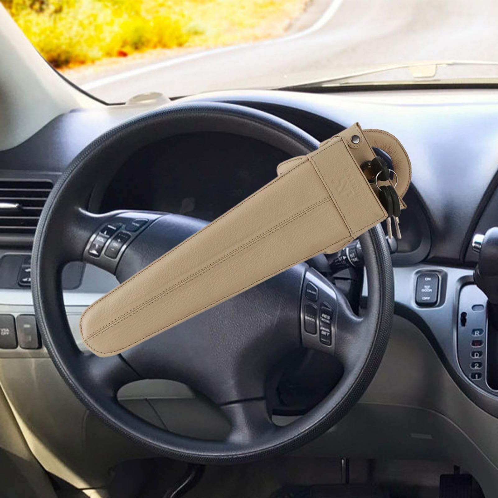 Antivol de volant de voiture en cuir - Antivol antivol en cuir