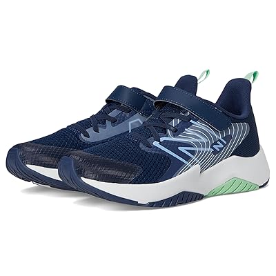 New Balance Kids Rave Run v2 Bungee Lace with Top Strap (Little Kid/Big Kid) Kids Shoes NB Navy/Electric Sky/Sweetgrass