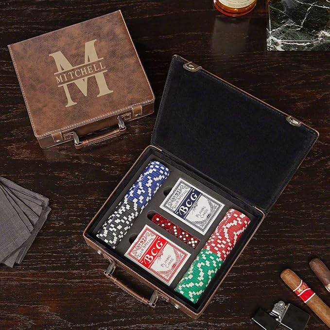 Set de poker personalizado HomeWetBar marrón miniatura 5