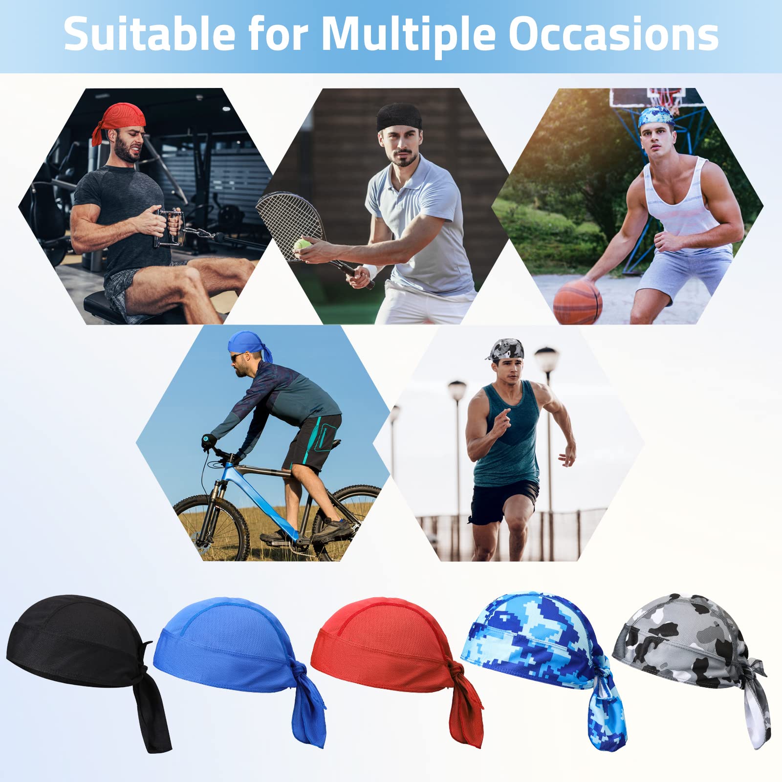 Bandana Ciclismo Traspirante - Berretto Sottocasco, UV Protection, Unisex, Per Sport E Outdoor - Foto 3