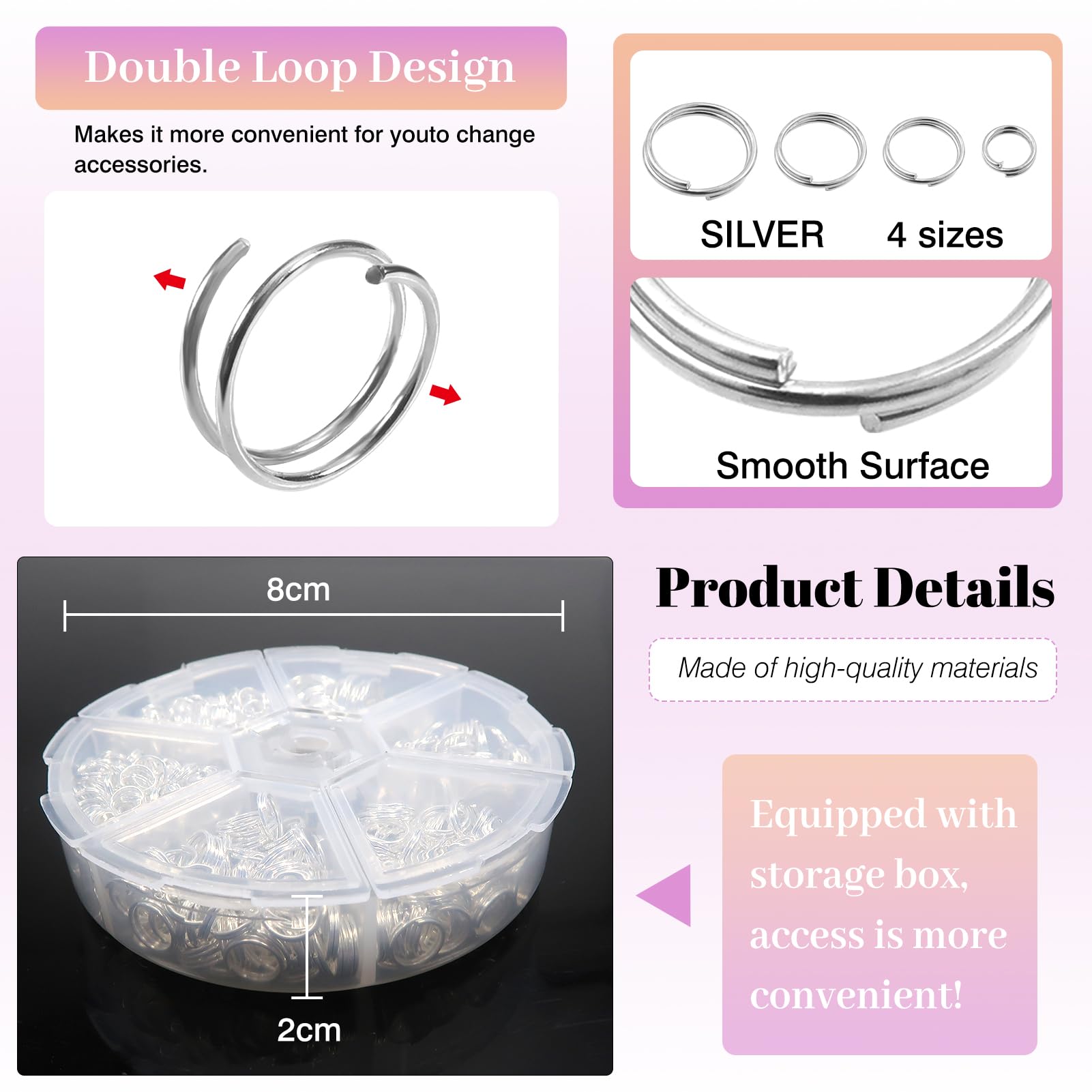 600 Anelli Aperti Per Gioielli TOAOB - Oro, Miscele 6mm/8mm/10mm/12mm Con Attrezzo Per Apertura - Foto 10