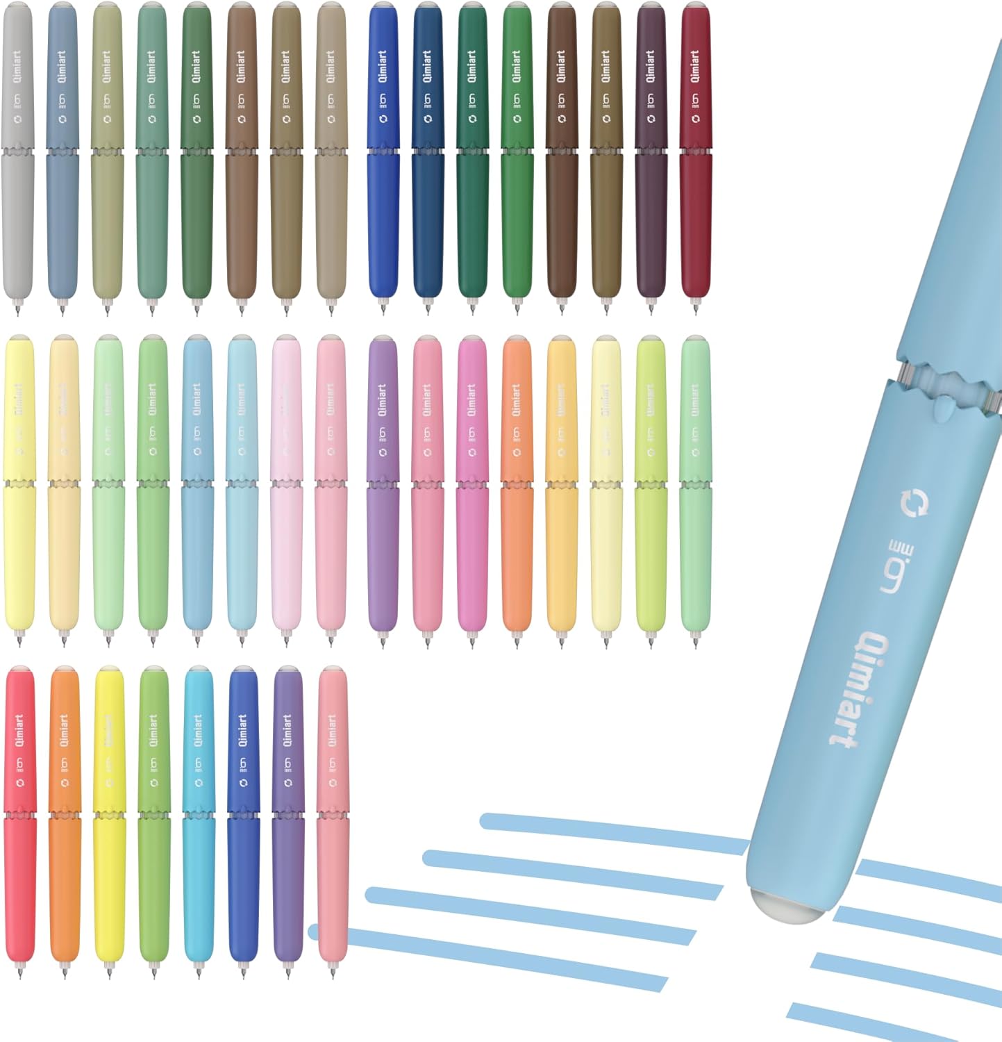 Erasable Gel Pens, Fine Point 0.6 mm Twist Retractable, Cute Egg Shaped Ink Pens with Built-in Eraser, 45 Pack Colored Pen Set for Journaling, Drawing, Writing, Planner