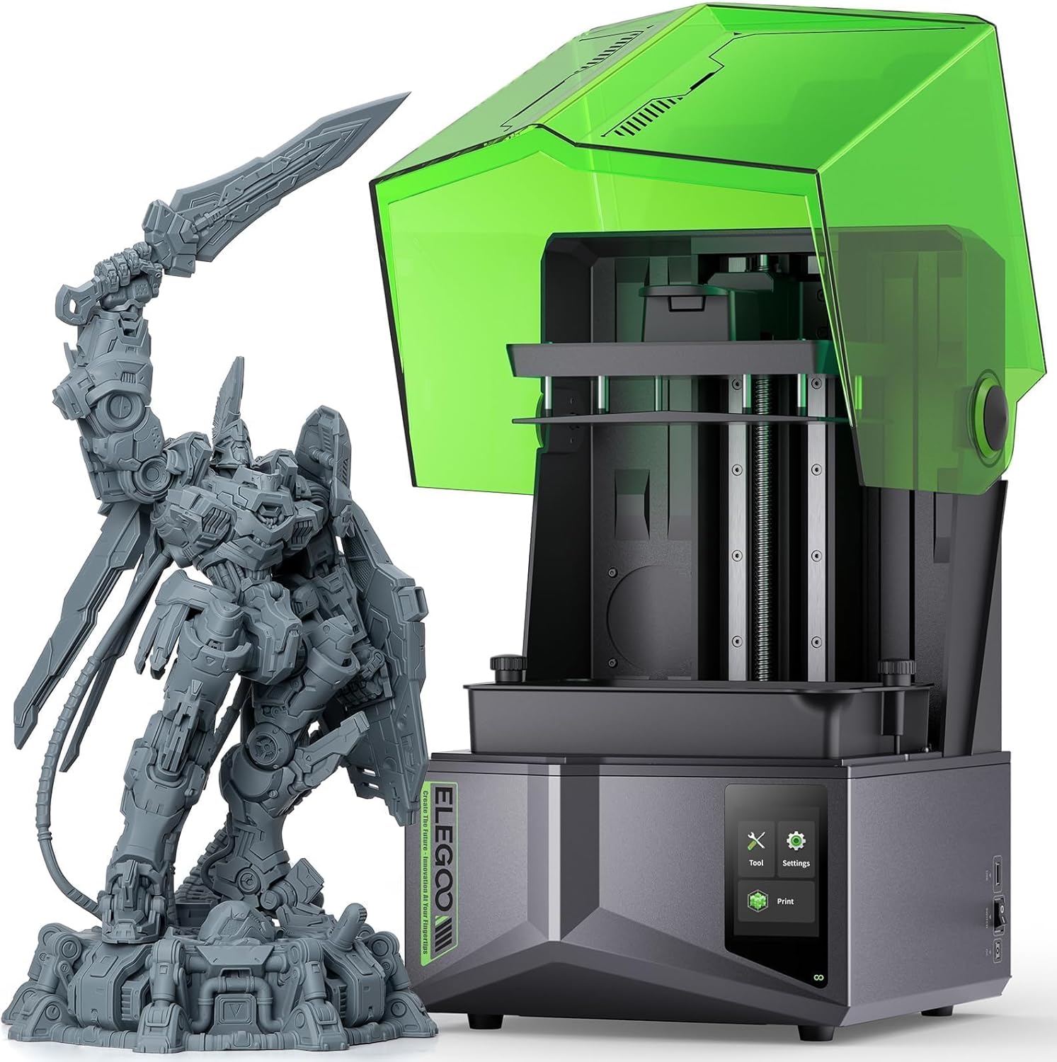 ELEGOO Saturn 4 Resin 3D Printer, 10" 12K HD Mono LCD, Smart Automatic Leveling, AI Print Monitoring, Large Printing Volume 8.58 x 4.80 x 8.66 inches