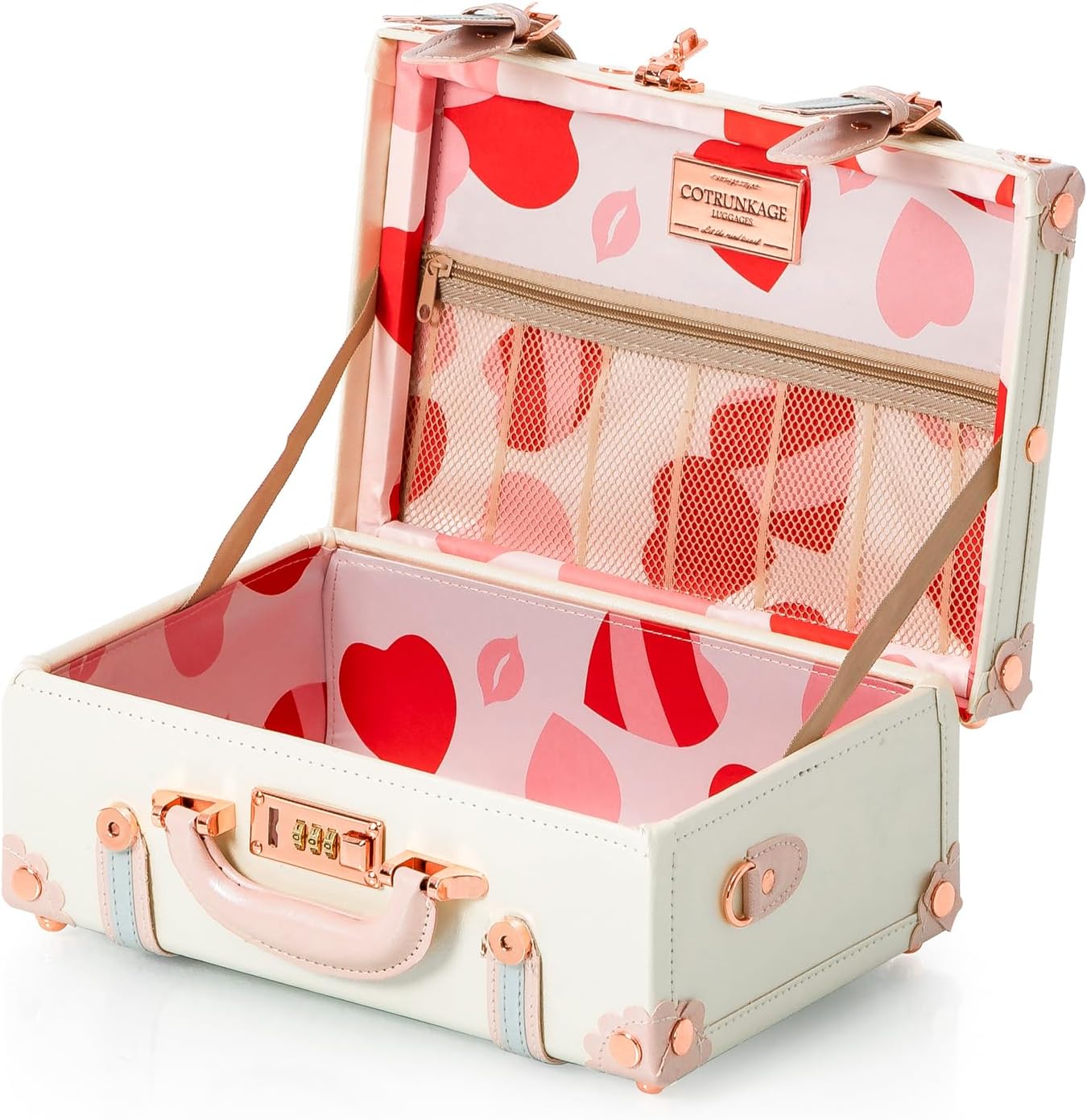 COTRUNKAGE トランクケース アンティーク風 レトロ ハンドバッグ キャリーバッグ ミニトランク 小物入れ 軽量 かわいい コンパク