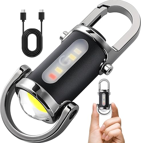 Rechargeable Keychain Flashlights, 800 Lumens EDC Mini Flashlights, COB Keychain