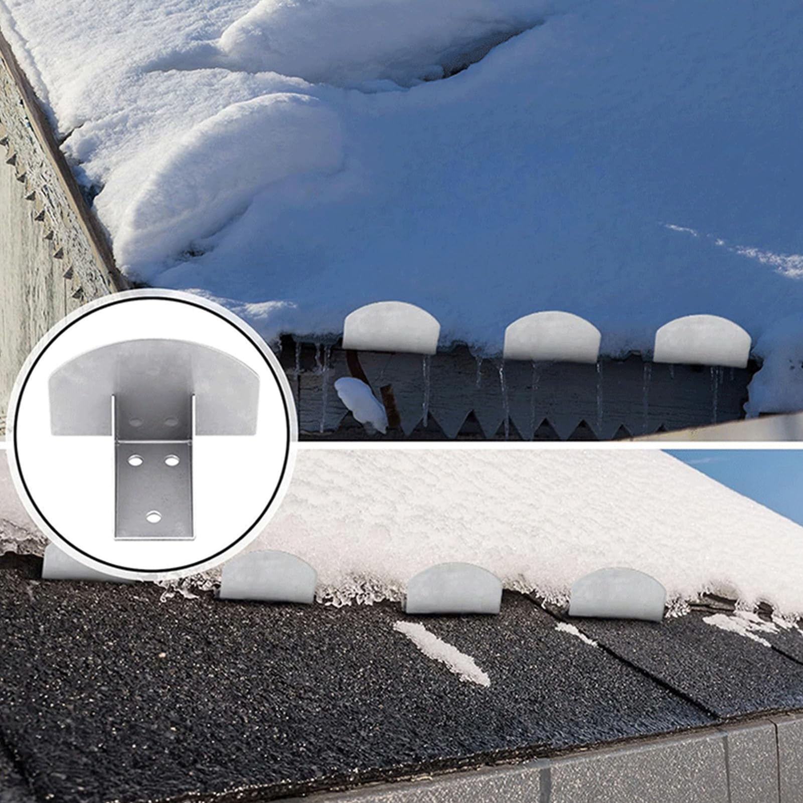 Retenedores De Nieve Para Tejado 25 Unidades Parada De Acumulación De Hielo | Protección Invernal Residencial Resistente A La Intemperie Para Tejas Y Canalones