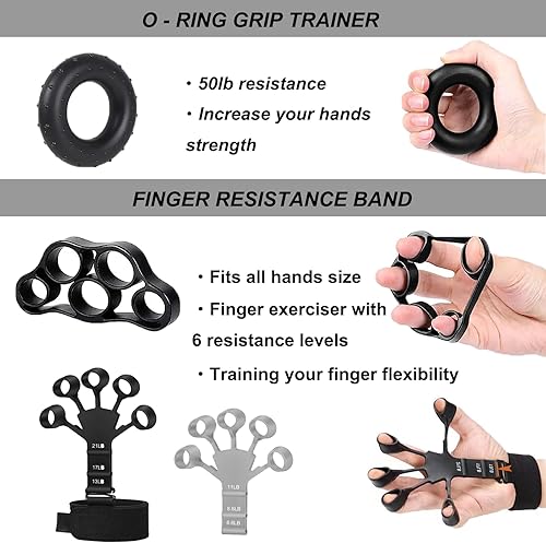 Miniatura 4 de Fortalecedor de dedos, entrenador de agarre, tirador de muñeca, extensión de flexión de dedos, entrenador de rehabilitación de ejercicio de dedos,