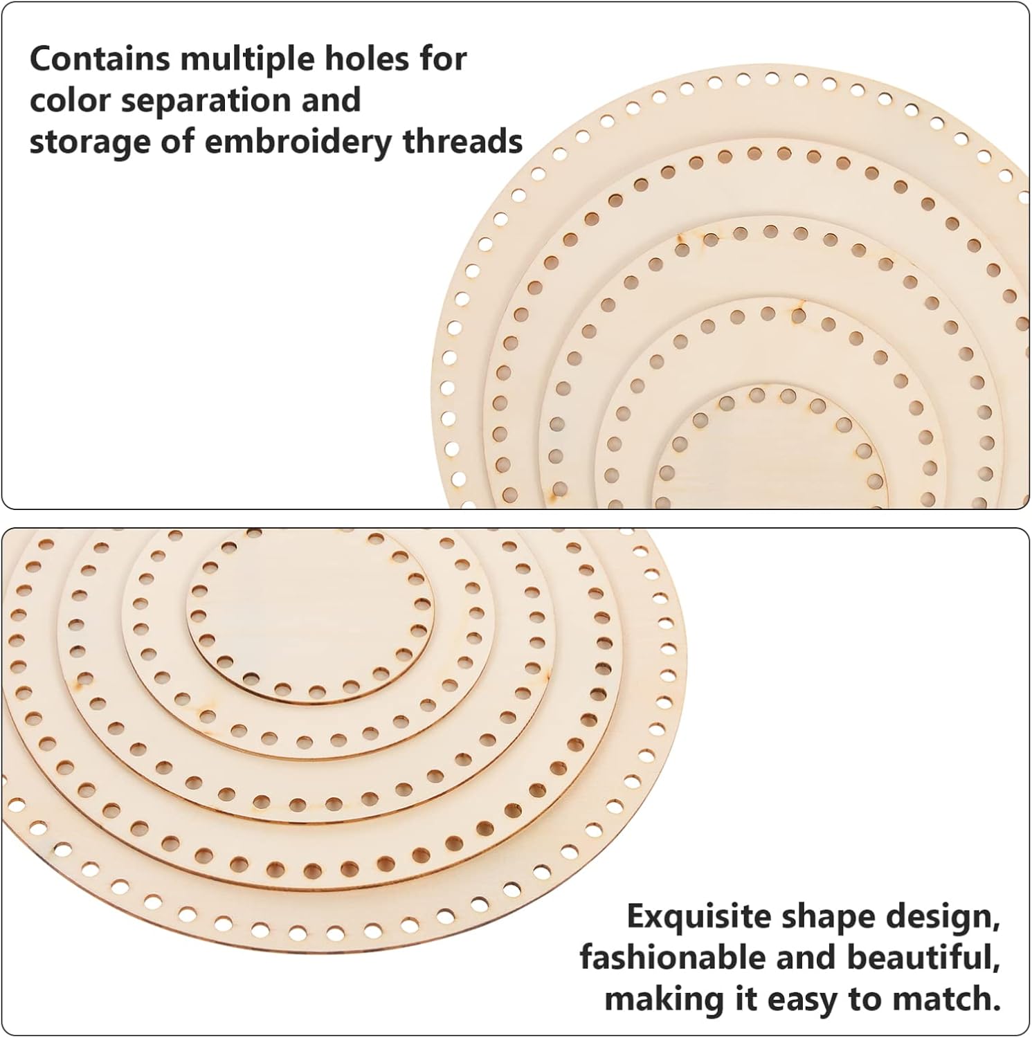 5pcs DIY Round Wooden Basket Bottom Xmas for Crochet Basket Making