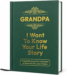 Grandpa Life Story Leather Journal Hardcover: Share His Journey & Memories