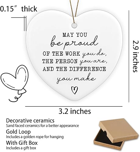 Miniatura 2 de Letrero de recuerdo con texto en inglés May You Be Proud of the Work You Do the Person You Are and the Difference You Make Thank You, placa de