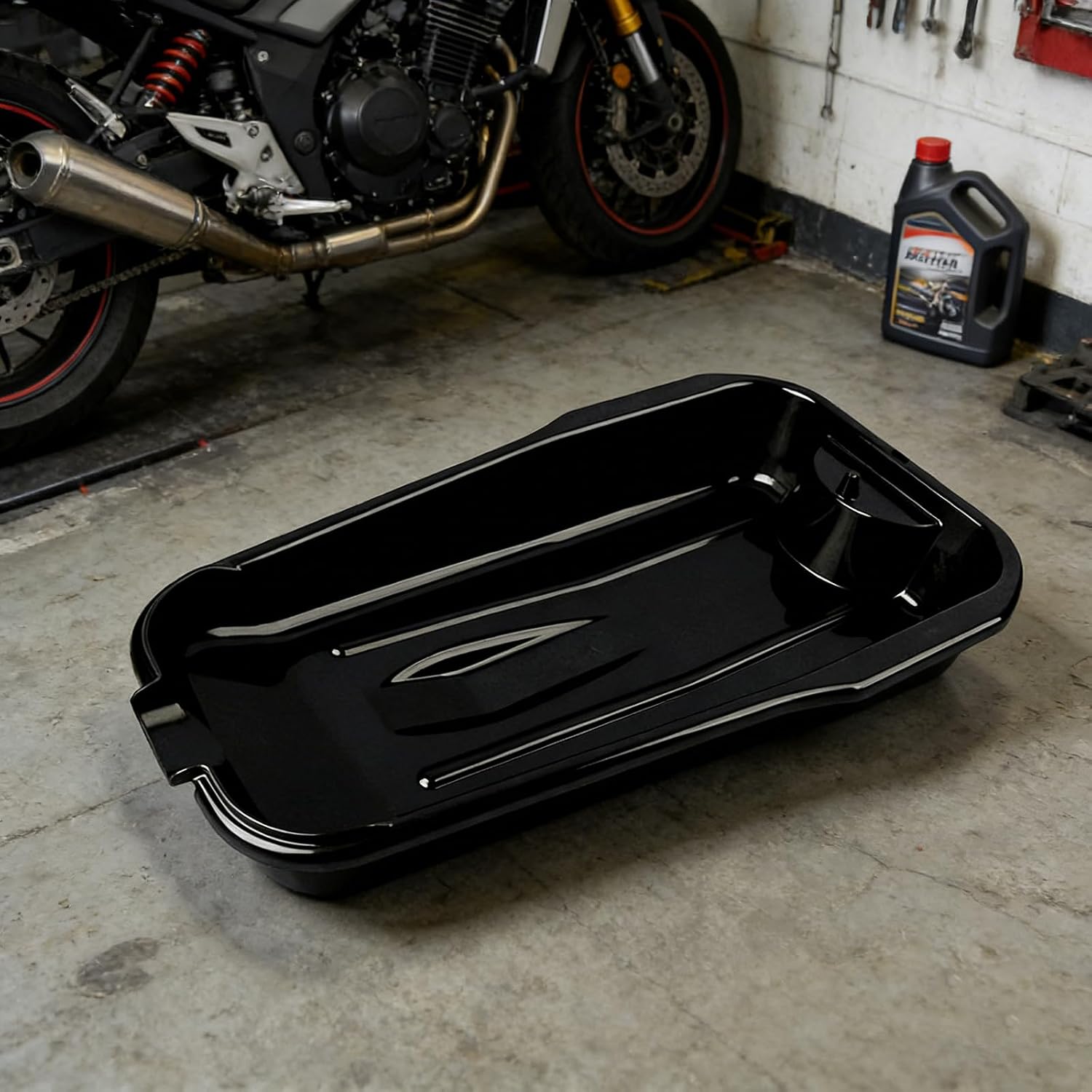 Motorcycle Car Repair Oil Drain Pan Parts Tray Tool with Large Capacity and PP Materials for Efficient Maintenance Work Motorcycle Oil Drain Pan