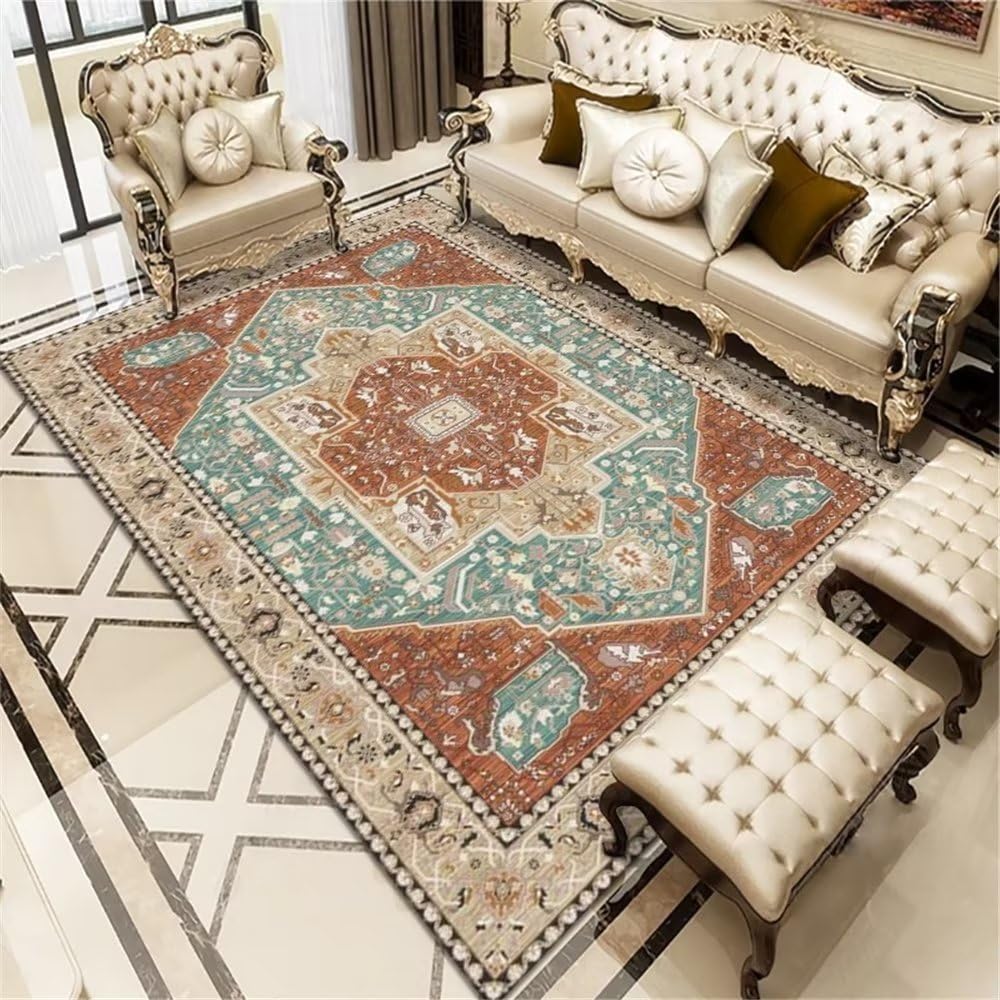 Tapis garçon bleu floral 60x90cm antidérapant pour chambre
