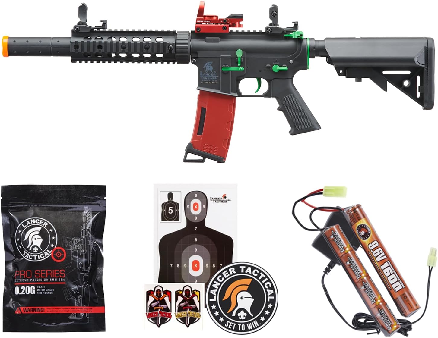 Lancer Tactical Gen 2 Christmas Limited Edition SD M4 Polymer Airsoft Gun(Battery & Charger Included)