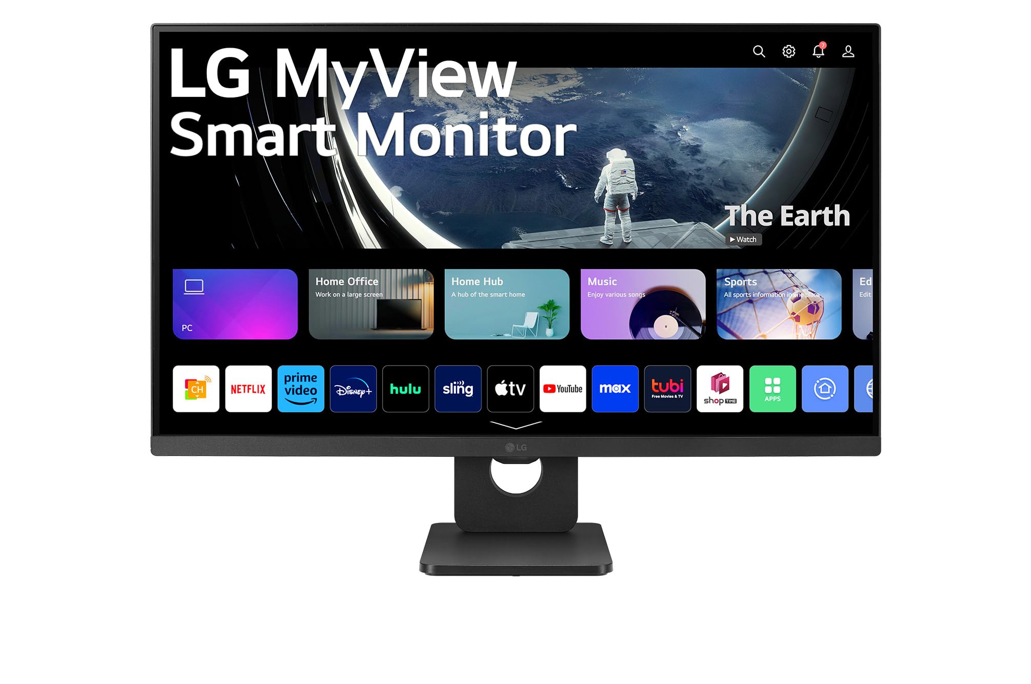 LG MyView Smart Monitor 27SR50F-​B Tout-​en-​Un 27" - Dalle IPS résolution FHD (1920x1080), 1ms GtG 60Hz, HDR 10, DCI-​P3 95% (CIE1976), inclinable