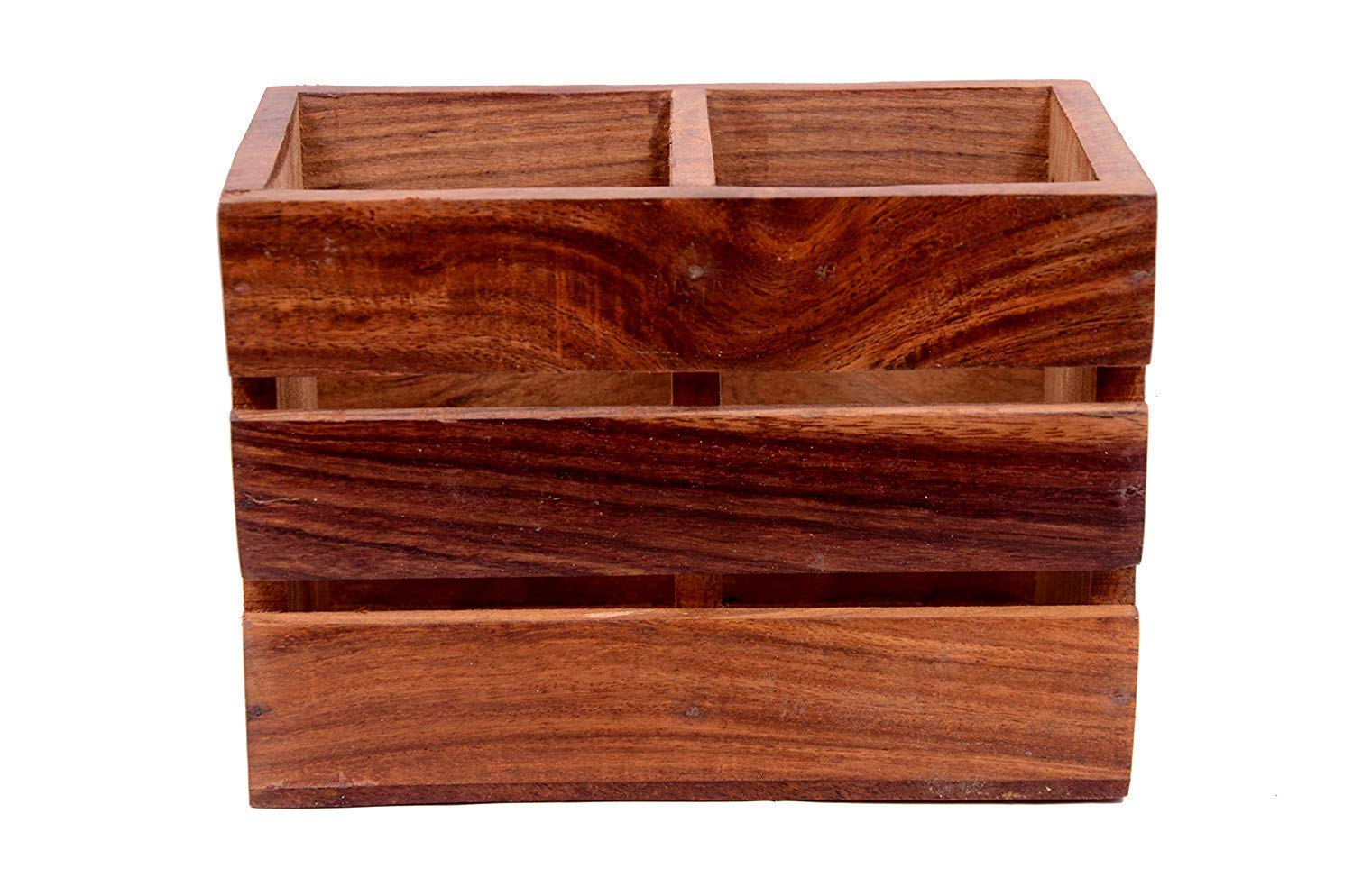 Wooden Cutlery Holder - Rustic Kitchen Stand -3