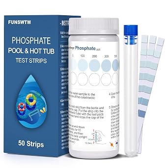 Phosphate Test Kit for Pool Spa Hot Tub,50PCS Phosphate Test Strips | Fast & Easy Test for Phosphate Levels in Pools, Spas, and Hot Tubs, Ensures Safe Water Quality