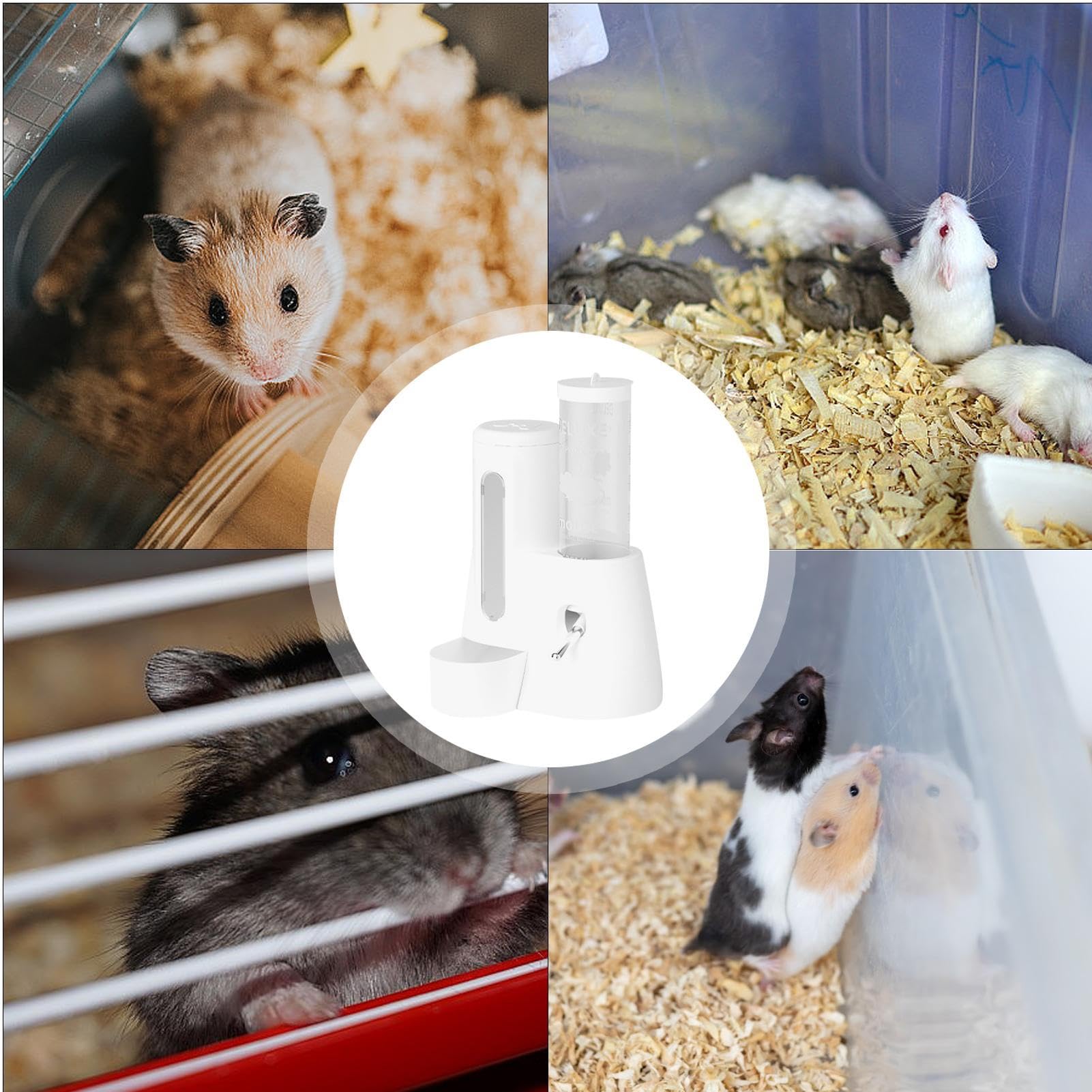 Waterfles voor hamsters, magnetische drinker, druppelvrij, 170 ml, voor