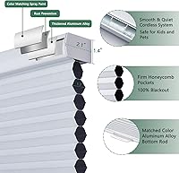 Vista 2 de Persianas celulares de tamaño personalizado, persianas 100% opacas para ventanas, persianas de panal de celda de 1.5 pulgadas, persianas celulares