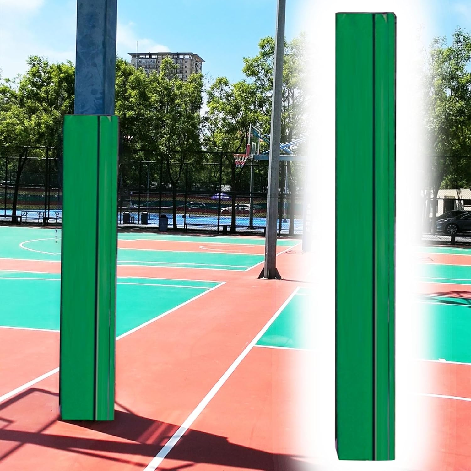 Basketball Pole Pad, 7 x 7 Large Square Pole Padding Wrap Around Replacement Basketball Pole Pad, Protector 27 78 Outdoor Post Protective Cover Collision Barrier
