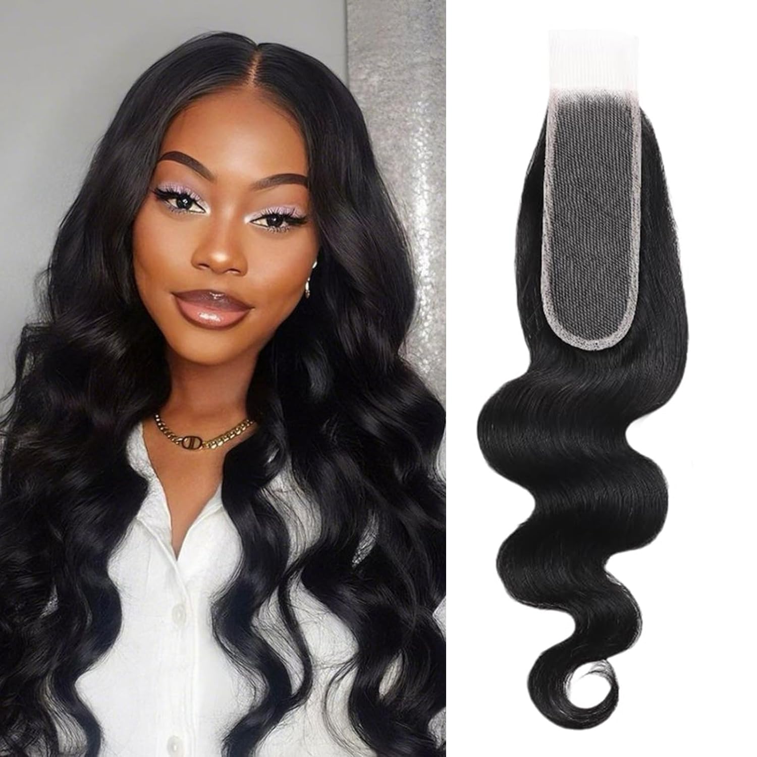 13x6 Transparent Lace Frontal 14 Inch 12A Brazilian Body Wave Frontal Closure Human Hair 100% Unprocessed Virgin Ear to Ear Lace Closure Human Hair Pre Plucked with Baby Hair Natural Black