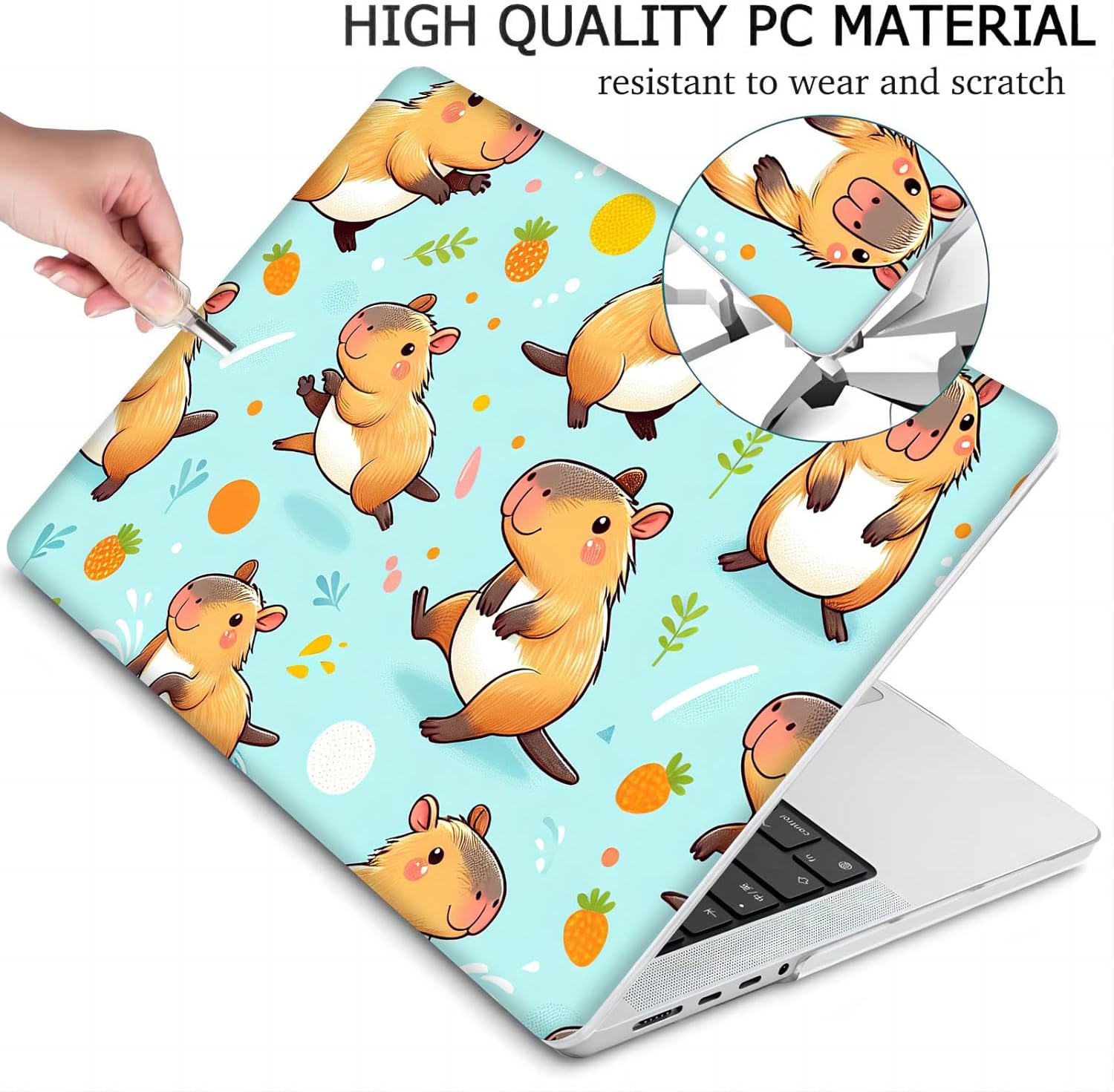 Compatible with MacBook Neo 13-inch, Hard Shell Case with Keyboard Cover and Screen Protector (A3404 A18 Pro chip, 2026 Release) - Capybara MC21194