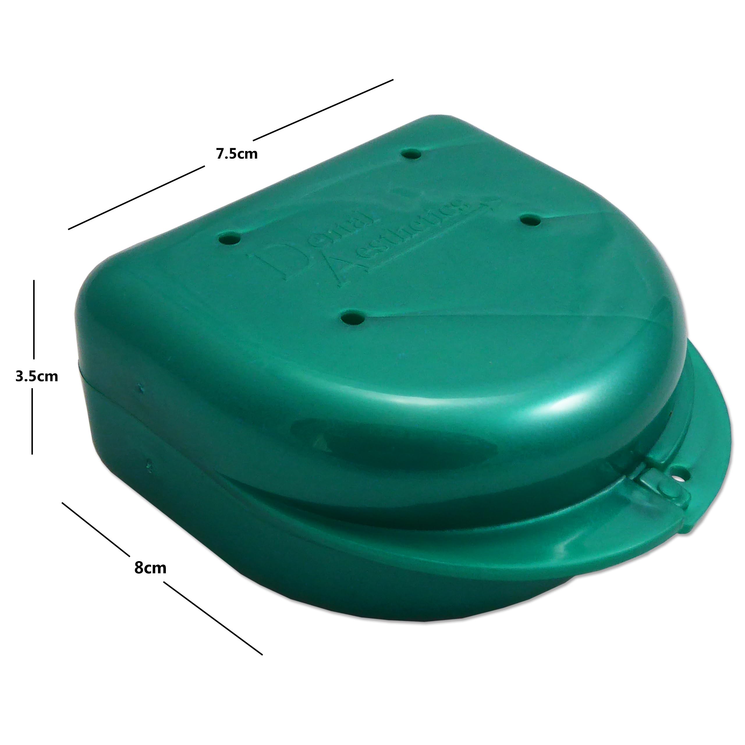Fundas protectoras bucales para retenedores ortopédicos, aparatos dentales deportivos, dentaduras postizas (morado y verde)