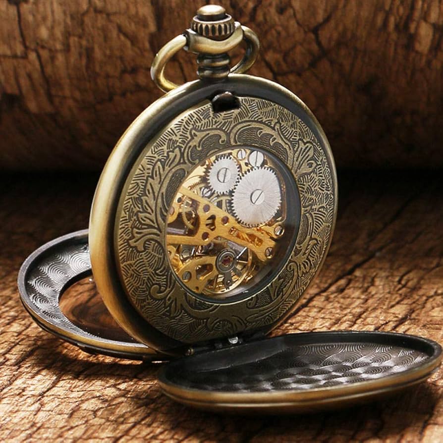 Amazon.co.jp: 機械式懐中時計チェーン付き懐中時計ファッション新しい