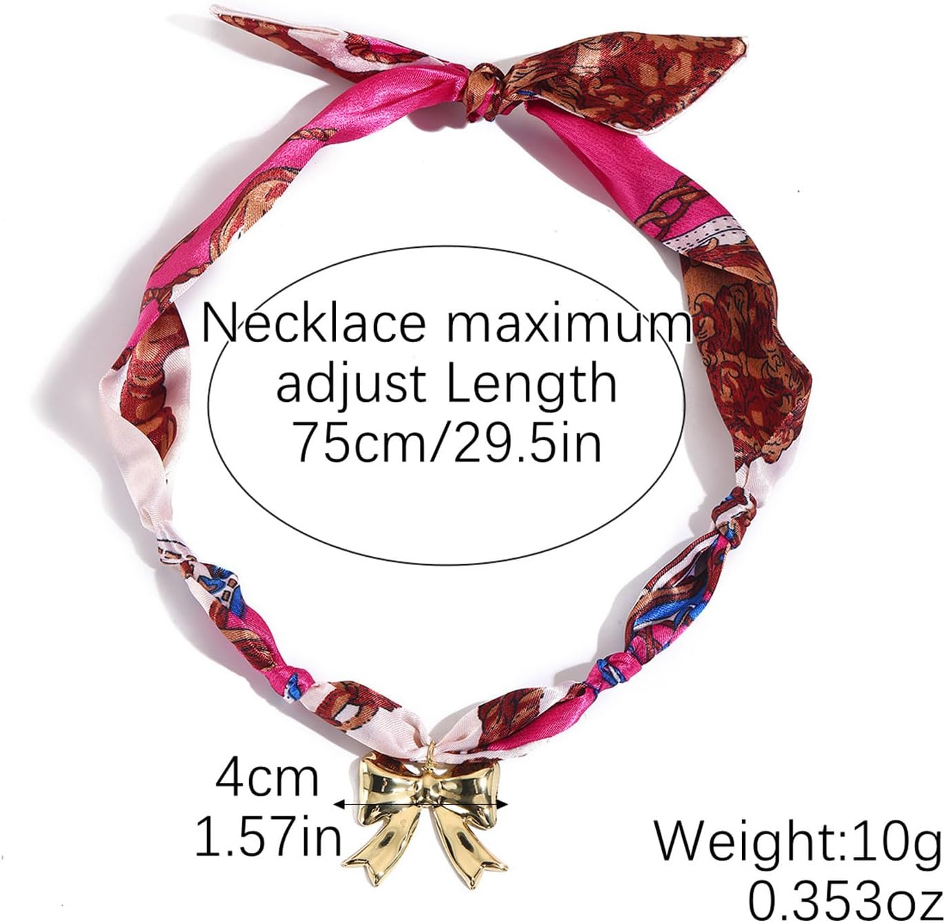 Scarf Pendant Necklace for Women Bandana Necklace Heart Bow Pearl Pendant Necklaces Trendy Jewlery - Image 4