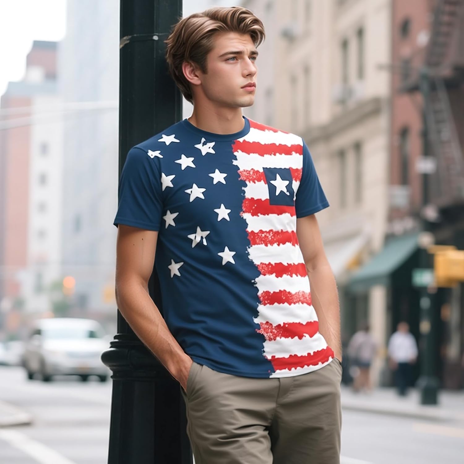 Evankin Mens 4th of July T Shirts American Flag Patriotic Short Sleeve Tees Funny Novelty USA Tops Independence Day - Image 5