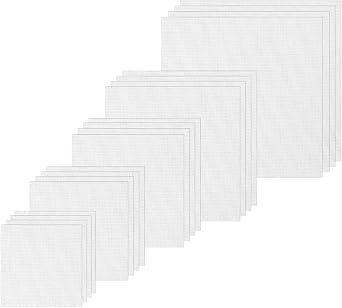 20 PCS Linen Bright White Embroidery Fabric Pre-Cut Solid Color