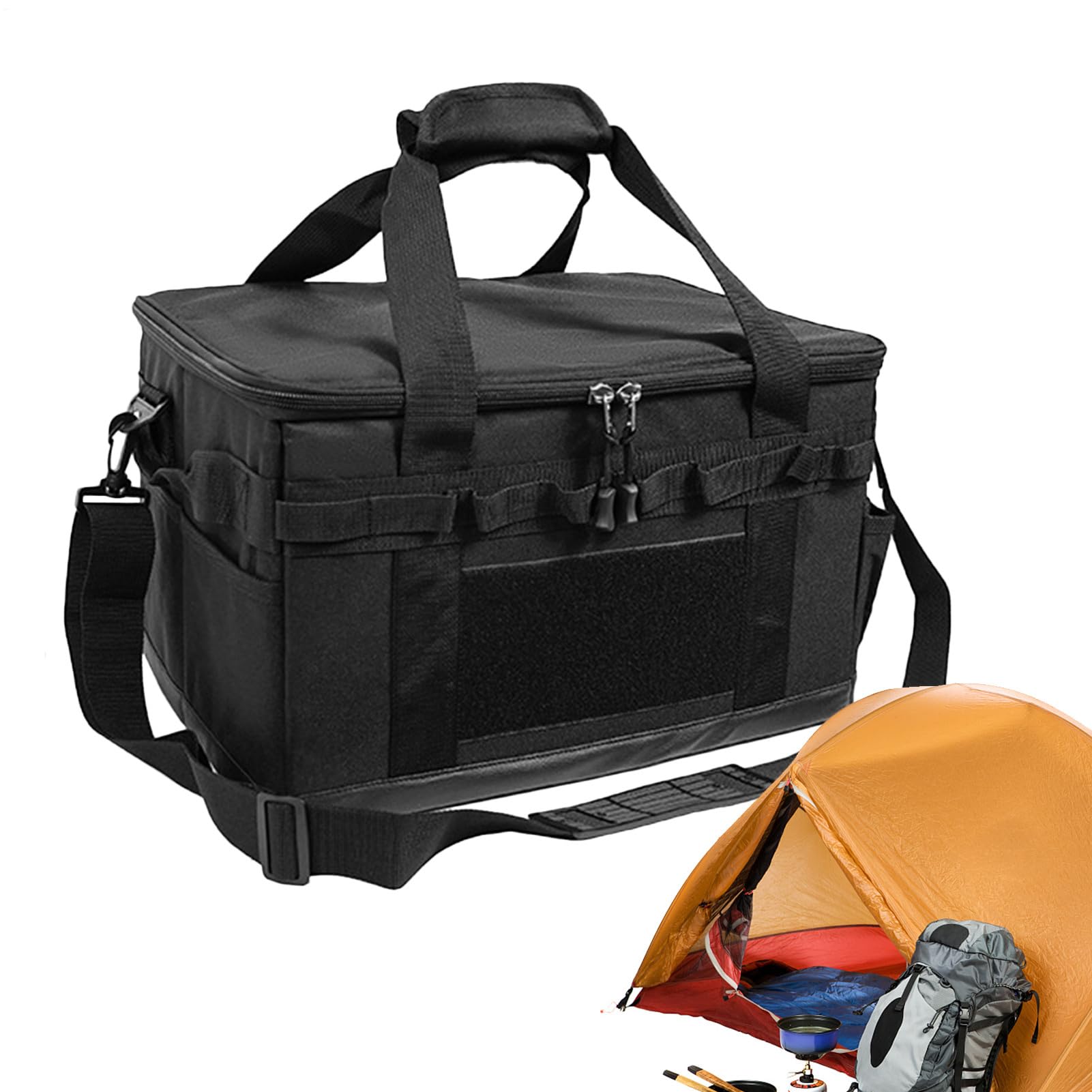 Borsa portaoggetti da campeggio, 40 x 30 x 25 cm, in tessuto Oxford 600D | capacità 30 l, resistente all'usura, borsa da viaggio impermeabile, organizer da picnic, per allenamenti all'aperto