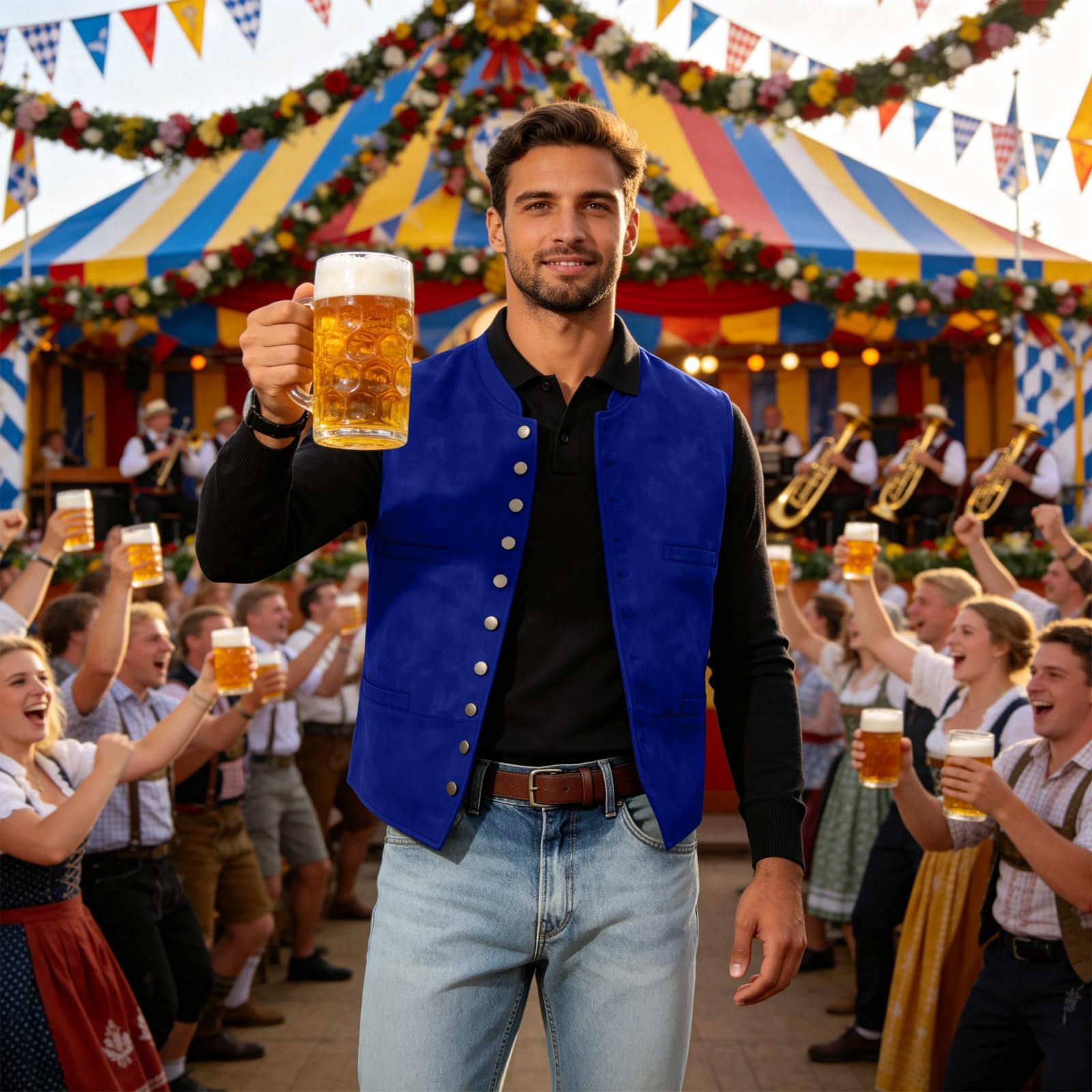 Oktoberfest Costume Uomo Vestito Tirolese Autentico Tradizionale