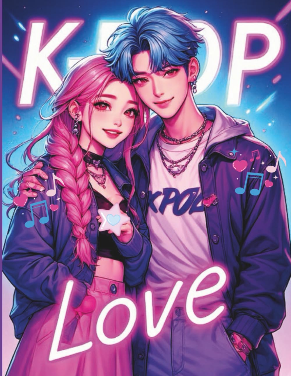 K-POP LOVE - 30 dibujos para colorear de parejas enamoradas al estilo KPOP: libro para colorear divertido y tierno para fans del K-Pop, el anime y el manga, con 30 dibujos únicos para todos
