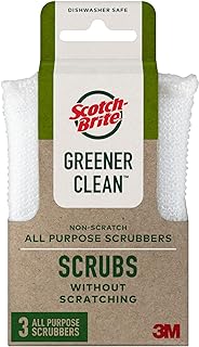 Greener Clean Non Scratch Scrubber: 2.6 in. x 4.1 in. x 0.7 in. / 3-Pack (White)