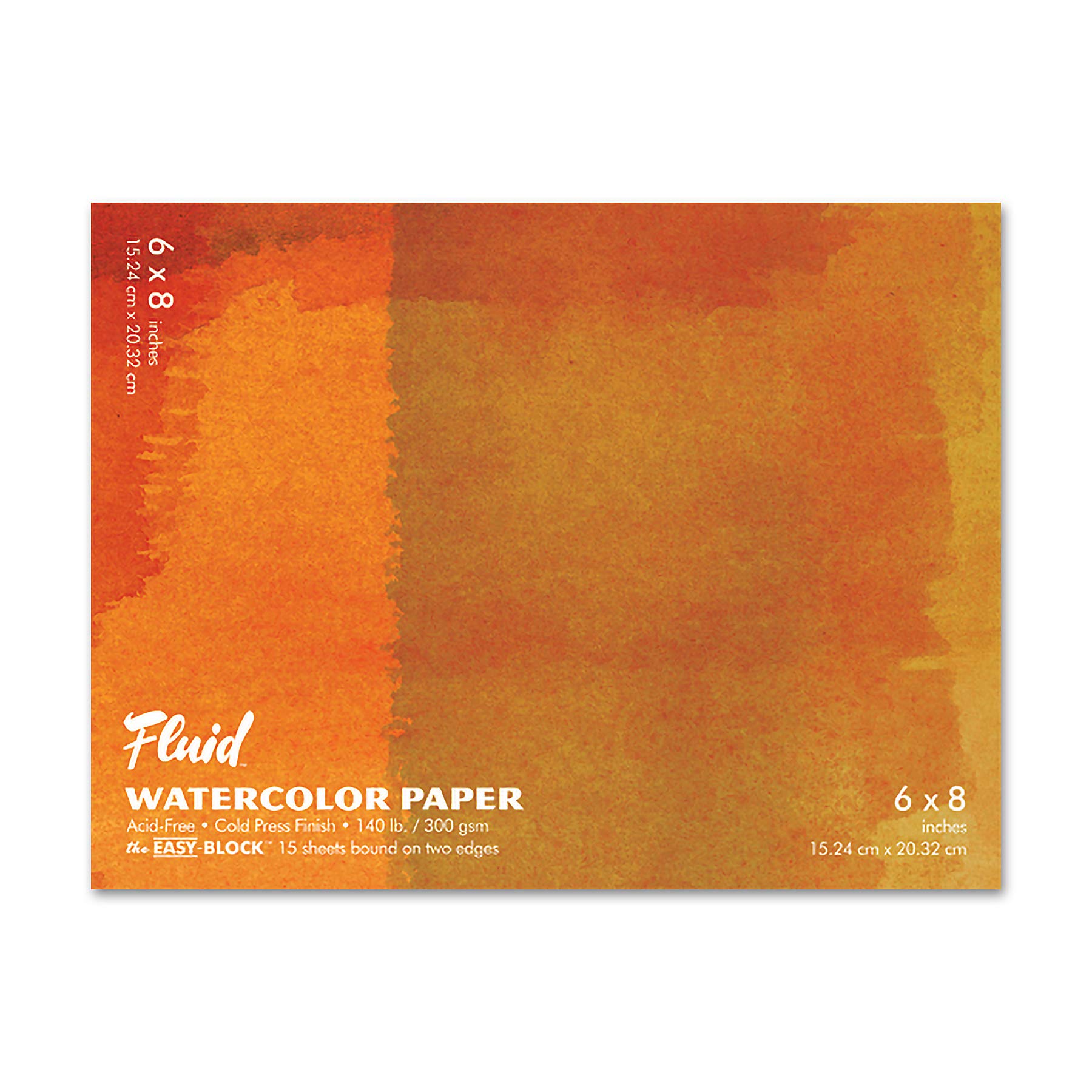 Fluid Artist 140LB Watercolor Paper Block, Cold Press, 6x8, 15 Sheets