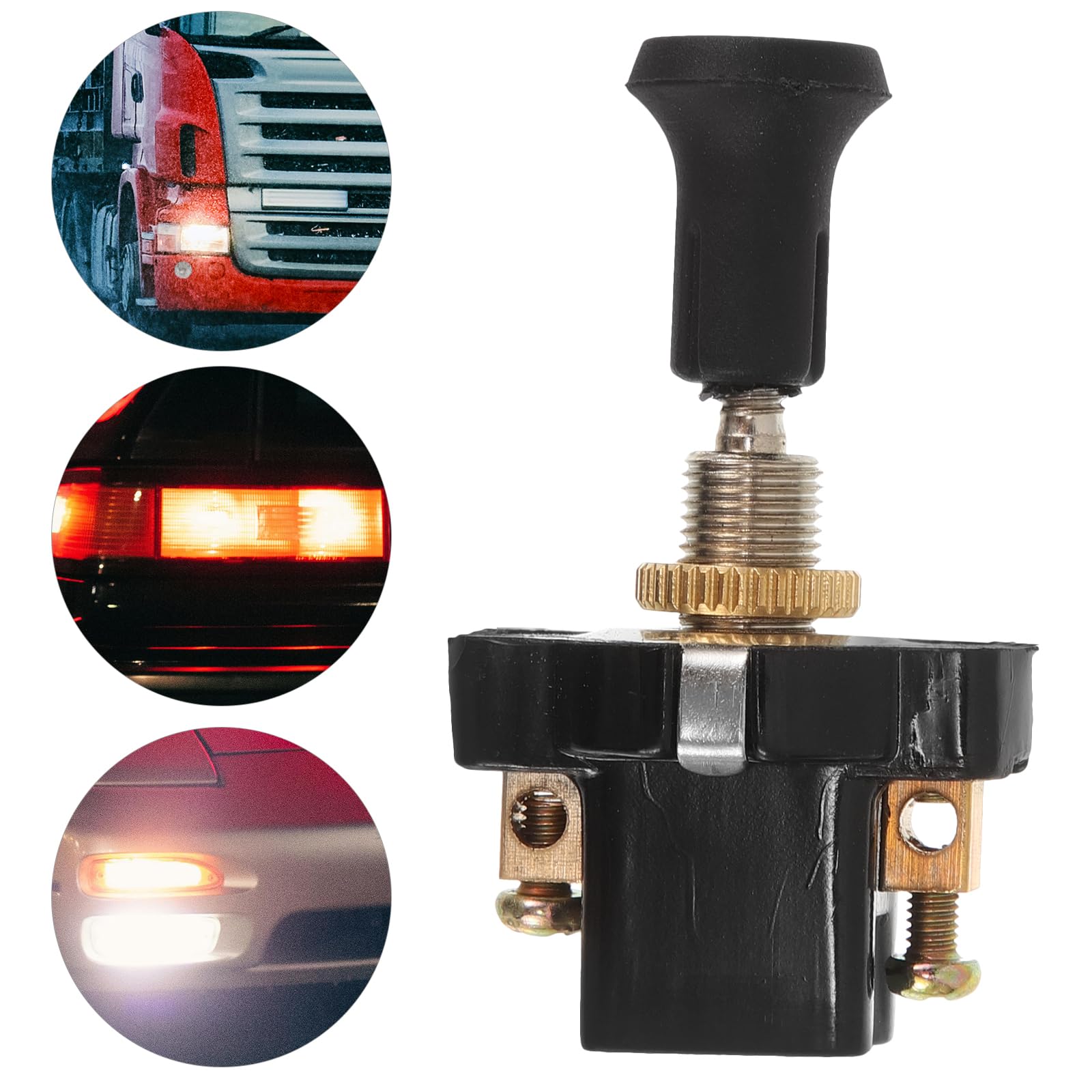 OUNONA Universal 12V 24V Scheinwerferschalter Zugschalter Für Auto Und Motorrad Mit Robustem Metall-Pvc-Abs Gehäuse Einfacher Einbau Und Vielseitige Anwendung