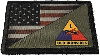 FULL COLOR 1st ARMORED Division USA Flag 2x3" Morale Patch Tactical Military. Hook and Loop Made in The USA - RedheadedTshirts