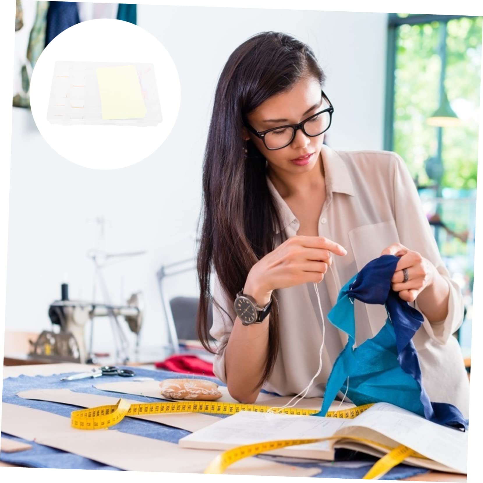 BEBEMOKO 36-Grid Embroidery Organizer Box Set DIY Sewing Storage Box Bobbins Winders Cross Stitch Organizer Case