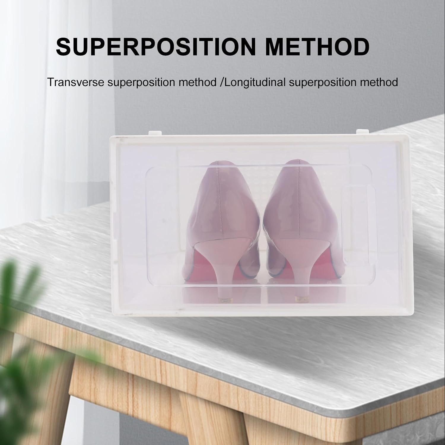 DOITOOL Thickened Large Clamshell Shoe Storage Box with Lid Multi-purpose Household Shoes Organizer for Sneakers and Boots Stackable Plastic Container for Closet